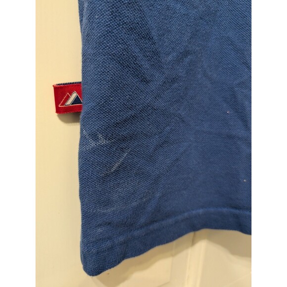 Vintage Majestic Chicago Cubs Polo Shirt Men’s Medium Blue Red Trim MLB Cotton - Picture 6 of 13